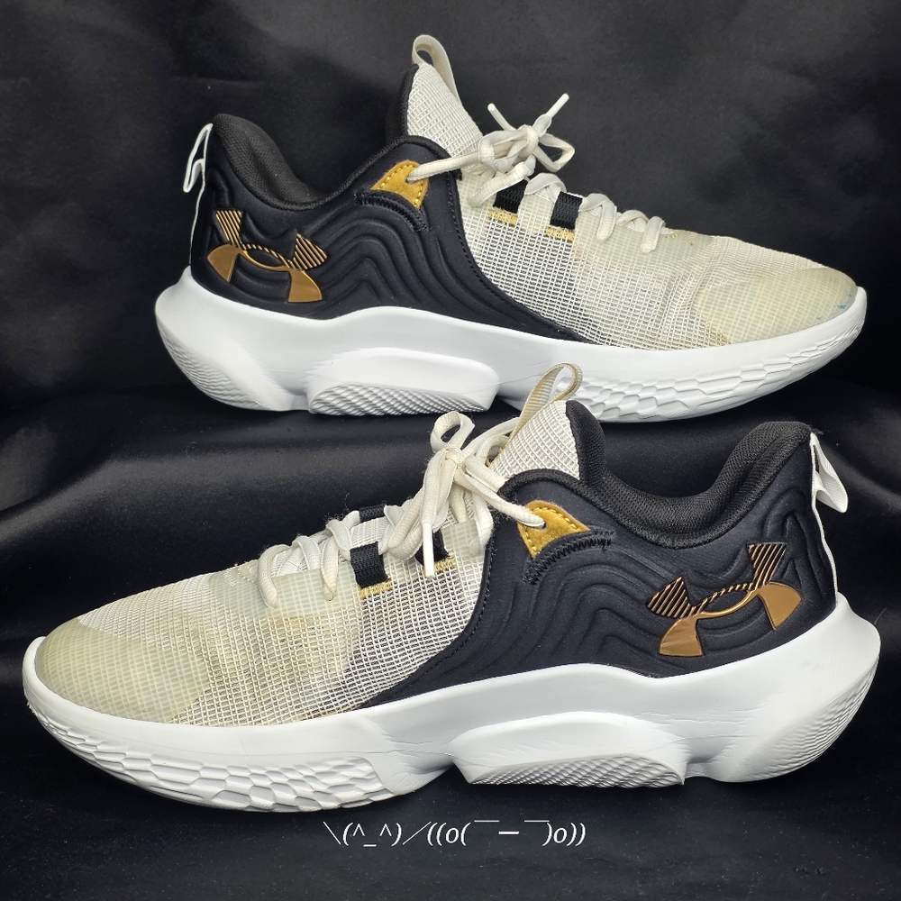 Under Armour Flow FUTR X 2 Basketball Shoes White Black 3024978-100 Sz 10M/W11.5 - Picture 3 of 10